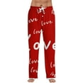 thumbnail image 1 of Fabrcox Mens Valentine Pajama Pants Slim Fit Elastic Waist Drawstring Pajama Pants Men Love Heart Print Casual Soft Wide Leg Sleepwear Pants, 1 of 6