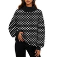 thumbnail image 1 of Fabrcox Mock Neck Sweatshirt Polka Dot Long Sleeve Oversized Sweatshirt Women Turtleneck Cozy Loose Winter Fall Outfits Lounge Basic Pullover Tops for Women Black XXL, 1 of 6