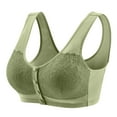 thumbnail image 1 of Fabrcox No Underwire Womens Front Closure Bras Wireless Front Opening Breathable Full Coverage Everyday Bralettes Dark Green 48, 1 of 5