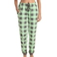 thumbnail image 1 of Fabrcox Oversized Womens Plaid Pajama Pants Baggy Joggers Pj Bottoms with Pockets Drawstring Elastic Waist Home Soft Sleep Pants Green M, 1 of 4