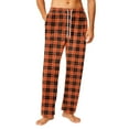 thumbnail image 1 of Fabrcox Plaid Flannel Pj Pants for Men Big and Tall M-Xxl Xxxl Wide Leg Pj Bottoms with Pockets Winter Warm Casual Drawstring Sleepwear Pants Saffron XL, 1 of 6