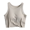 thumbnail image 1 of Fabrcox Ribbed Built In Bra Tops for Women Fitted Sleeveless Square Neck Womens Camisole Tank Tops Basic Spring Summer Workout Womens Undershirts, 1 of 5