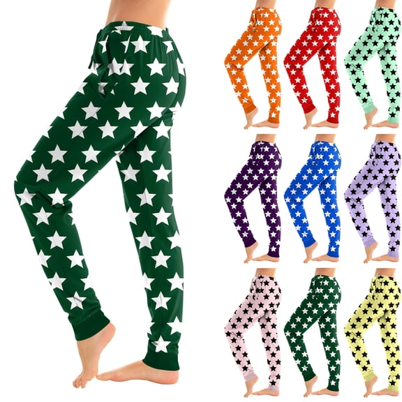 Fabrcox S-3xl Joggers Women's Heart Print Pj Bottoms Star Printed Drawstring Pajama Pants with Pockets Casual Trendy Cozy Sleepwear Bottoms Dark Purple S