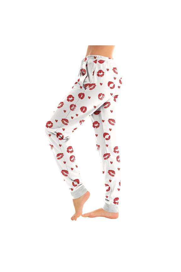 S-3xl Joggers Women's Pj Bottoms Loose Fit Star Printed Drawstring Pajama Pants with Pockets Valentines Day Soft Comfy Sleep Bottoms Loungewear Pants Light pink XL