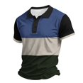 thumbnail image 1 of Fabrcox S-4XL Men's Polo Shirts Short Sleeve Color Block Golf Shirt Men Striped Lightweight Casual Athletic Sports Mens Big and Tall Shirts Blue M, 1 of 4