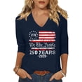 thumbnail image 1 of Fabrcox S-5XL 1776-2026 250 Anniversary USA Shirt 3/4 Length Sleeve Flag Print 4th July Shirts for Women Independence Day Celebration Freedom Patriotic Tunic Top for Women, 1 of 5