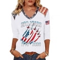thumbnail image 1 of Fabrcox S-5XL 1776-2026 USA 250th Anniversary Shirt Flag Print 3/4 Length Sleeve 4th July Shirts for Women We the People Celebration Freedom Patriotic Shirts for Women, 1 of 5