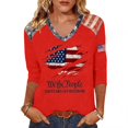 thumbnail image 1 of Fabrcox S-5XL 1776-2026 USA 250th Anniversary Shirt Flag Print 3/4 Sleeve Women 4th of July Shirt We the People Celebration Freedom Funny Patriotic Shirts for Women, 1 of 5