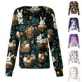 thumbnail image 1 of Fabrcox S-5XL Bunny Rabbit Scrub Jacket Women Long Sleeve Snap Front Women's Scrub Tops Easter Animals Pattern Nurse Uniform with Pocket, 1 of 6