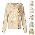 thumbnail image 1 of Fabrcox S-5XL Bunny Rabbit Women's Scrub Jackets Long Sleeve Snap Front Scrub Tops for Women Easter Animals Pattern Women Nurse Uniform with Pocket, 1 of 5