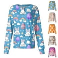 thumbnail image 1 of Fabrcox S-5XL Bunny Rabbit Womens Scrub Jacket Long Sleeve Snap Front Easter Animals Pattern Women Nurse Uniform with Pocket, 1 of 5