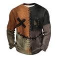 thumbnail image 1 of Fabrcox S-5XL Halloween Shirt for Men Spooky Pumpkin Face Patchwork Mens Sweatshirts Crewneck Funny Fall Waffle Big and Tall Pullover 4XL, 1 of 7