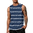 thumbnail image 1 of Fabrcox S-5XL Men's Tank Tops Striped Crew Neck Mens Sleeveless Shirt Big and Tall Color Block Gym Fishing Men's Muscle Shirts Blue XXL, 1 of 3