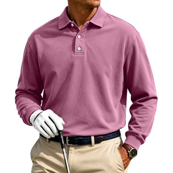 Fabrcox S-5XL Polo Shirt Men Long Sleeve Men's Golf Shirts Button Up Casual Loose Fit Athletic Sports Business Big and Tall Shirts for Men 5XL