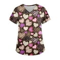 thumbnail image 1 of Fabrcox S-5XL Valentines Scrub Tops Women Plus Size Love Heart Graphic Holiday Scrubs Tops V Neck Short Sleeve Women Nurse Uniform with Pockets, 1 of 5