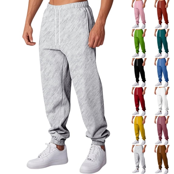 Fabrcox S-5xl Grey Sweatpants for Men Big and Tall Winter Fleece Lined Active Joggers Sweatpants Drawstring Pockets Casual Drawstring Elastic Waist Sweatpant Vermilion S