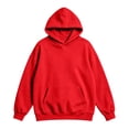 thumbnail image 1 of Fabrcox S-5xl Hoodies for Men Big and Tall Fleece Lined Hooded Sweatshirts Mens Solid Color Fall Winter Warm Athletic Long Sleeve Pullover for Men with Pockets Red 5XL, 1 of 4
