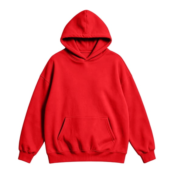 Fabrcox S-5xl Hoodies for Men Big and Tall Fleece Lined Hooded Sweatshirts Mens Solid Color Fall Winter Warm Athletic Long Sleeve Pullover for Men with Pockets Red 5XL