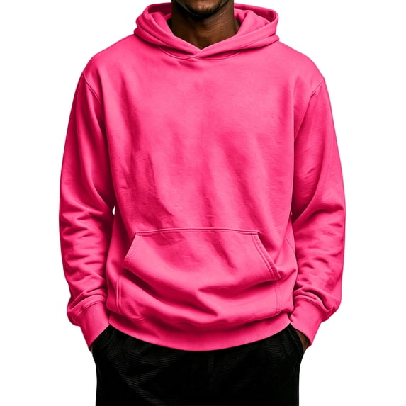 Fabrcox S-5xl Men Hoodie Big and Tall Fleece Lined Hooded Sweatshirts Mens Solid Color Fall Winter Warm Athletic Long Sleeve Men Pullover with Pockets 5XL