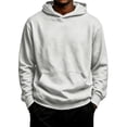 thumbnail image 1 of Fabrcox S-5xl Men Hoodie Big and Tall Fleece Mens Hoodie Sweatshirts Solid Color Fall Winter Warm Athletic Long Sleeve Pullovers for Men with Kangaroo Pocket Gray XXL, 1 of 4