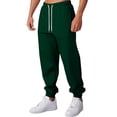 thumbnail image 1 of Fabrcox S-5xl Men's Wide Leg Sweatpants Winter Fleece Lined Active Joggers Sweatpants Drawstring Pockets Athletic Casual Jogger Running Sweatpants Dark Green 3XL, 1 of 7