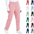 thumbnail image 1 of Fabrcox Scrub Pants for Women - Straight-Leg Cargo Pants with 3 Pockets, Elastic Band Scrub Pants ,Green XXL, 1 of 5