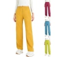 thumbnail image 1 of Fabrcox Scrub Pants for Women - Straight-Leg Cargo Pants with Pockets, Scrub Pants ,Yellow M, 1 of 6