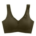 thumbnail image 1 of Fabrcox Seamless Sports Bras for Women No Underwire Lightweight Underwear Comfy Everyday Sleeping Basic Wireless Bras Army Green 34, 1 of 5
