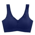 thumbnail image 1 of Fabrcox Seamless Sports Bras for Women No Underwire Lightweight Underwear Comfy Everyday Sleeping Basic Wireless Bras Royal Blue 34, 1 of 5