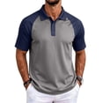 thumbnail image 1 of Fabrcox Short Sleeve Polo Shirts for Men Raglan Collared Golf Shirts Men Color Block Regular Fit Casual Gym Mens Athletic Shirt M, 1 of 7