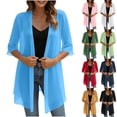 thumbnail image 1 of Fabrcox Shrug for Women Chiffon Open Front Long Women's Cardigans Short Sleeve Comfy Casual Sun Protection Lightweight Sheer Shawl L, 1 of 7