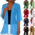 thumbnail image 1 of Fabrcox Shrugs for Women Chiffon Open Front Long Cardigans for Women Short Sleeve Comfy Casual Sun Protection Lightweight Sheer Shawl M, 1 of 6