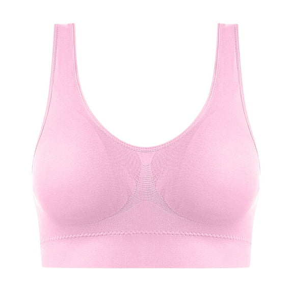 Fabrcox Sports Bras for Women Push Up Sports Bralettes with Removable Pads Comfortable Workout Fitness Yoga Full Coverage Bras Pink 38