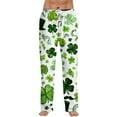 thumbnail image 1 of Fabrcox St. Patrick's Day Pajama Pants Men Slim Fit Elastic Waist Drawstring Green Shamrocks Print Mens Pj Bottoms Casual Soft Wide Leg Sleepwear Pants, 1 of 6