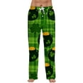 thumbnail image 1 of Fabrcox St Patricks Day Men's Pajama Bottoms Slim Fit Elastic Waist Drawstring Green Shamrocks Print Men Pajama Pants Casual Soft Wide Leg Sleepwear Pants, 1 of 7