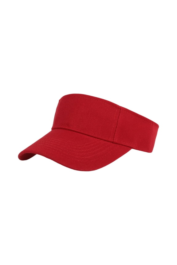 Sun Visor Hats for Girls Boys Lightweight Adjustable Visor Preppy Back to School Sports Hat for Running Tennis Outdoor Red 20.08-21.26"
