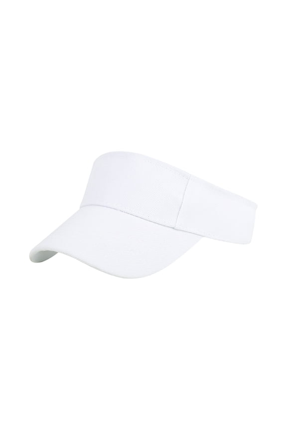 Sun Visor Hats for Girls Boys Lightweight Adjustable Visor Preppy Back to School Sports Hat for Running Tennis Outdoor White 20.08-21.26"