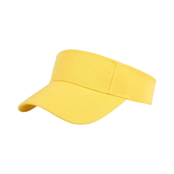 Fabrcox Sun Visor Hats for Girls Boys Lightweight Adjustable Visor Preppy Back to School Sports Hat for Running Tennis Outdoor Yellow 20.08-21.26"