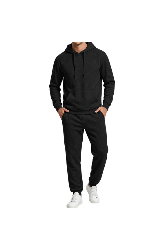 Sweatsuits for Men Set Fleece Sweatpants and Hoodie Set for Men Casual Sports Athletic Pullover Jogging Warm Up Fall Winter Mens Track Suits 2 Piece Set