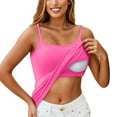 thumbnail image 1 of Fabrcox Tank Tops with Built In Bras Padded Sleeveless Square Neck Fitted Womens Camisoles Spaghetti Strap Summer Workout Women's Undershirt S-6XL, 1 of 5