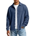 thumbnail image 1 of Fabrcox Waffle Button Down Shirts for Men Turn Down Collar Men Long Sleeve Shirts Spring Big and Tall Going Out Workout Shirts for Men Blue XXXL, 1 of 7