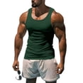 thumbnail image 1 of Fabrcox Waffle Men Compression Tank Top Crew Neck Men's Sleeveless Shirts Big and Tall Basic Lightweight Training Athletic Mens Muscle Shirt Green L, 1 of 9