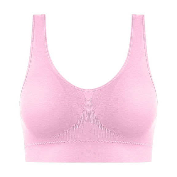 Fabrcox White Sports Bras for Women No Underwire Sports Bralettes with Removable Pads Comfortable Workout Fitness Yoga Full Coverage Bras Pink 44