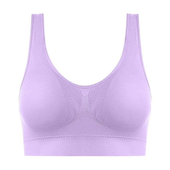 Fabrcox White Sports Bras for Women Push Up Sports Bralettes with Removable Pads Comfortable Workout Fitness Yoga Full Coverage Bras Light Purple 36