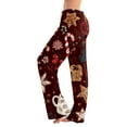 thumbnail image 1 of Fabrcox Women's Christmas Pajama Pants S-2xl Oversized Drawstring Pajamas Bottoms Christmas Tree Printed Comfortable Casual Baggy Loose Pj Pants Wine S, 1 of 5