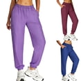 thumbnail image 1 of Fabrcox Women's Scrub Pants - Lightweight Stretch Jogger Style Medical Trousers with Pockets, Elastic Waistband for Nurses and Workers ,Purple M, 1 of 7