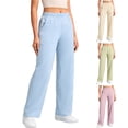 thumbnail image 1 of Fabrcox Women's Scrub Pants Soft Stretch Wide Leg Uniform Trousers with Pockets for Nurses ,Light Purple L, 1 of 6