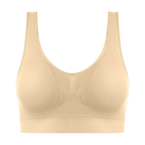 Fabrcox Women's Sports Bras Push Up Sports Bralettes with Removable Pads Comfortable Workout Fitness Yoga Full Coverage Bras Complexion 32