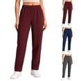 thumbnail image 1 of Fabrcox Women's Straight-Leg Scrub Pants - Stretch Trousers with Cargo Pockets, Elastic Waistband for Nurses ,Red XXL, 1 of 6