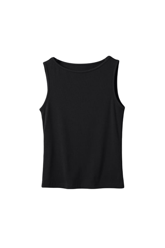 Womens Ribbed Tank Tops Crew Neck Sleeveless Fitted Women Summer Tank Tops Stretch Wide Strap Basic Outdoor Womens Tunic Tops Black XL